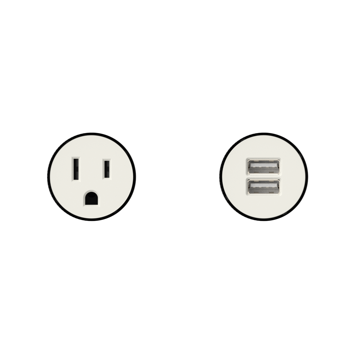 Multi-Material Double Outlet/USB-A — Ø35mm