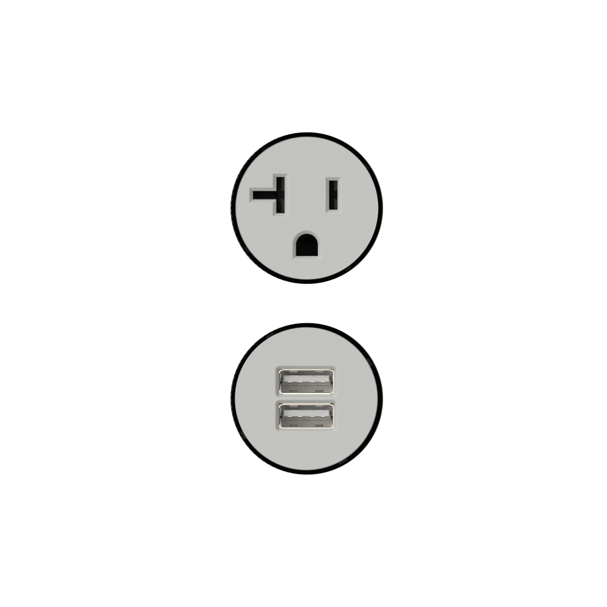 Multi-Material Double Outlet/USB-A — Ø35mm