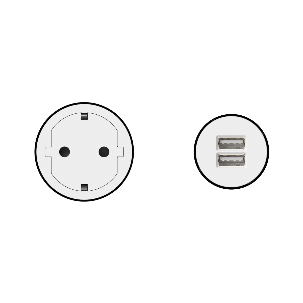 Double Type C/F Outlet-USB-A Kit