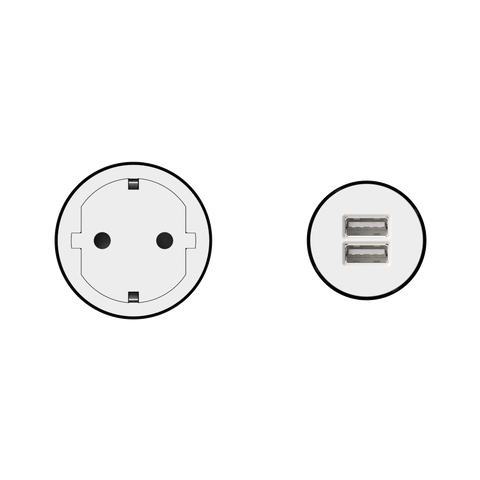 Double Type C/F Outlet-USB-A Kit
