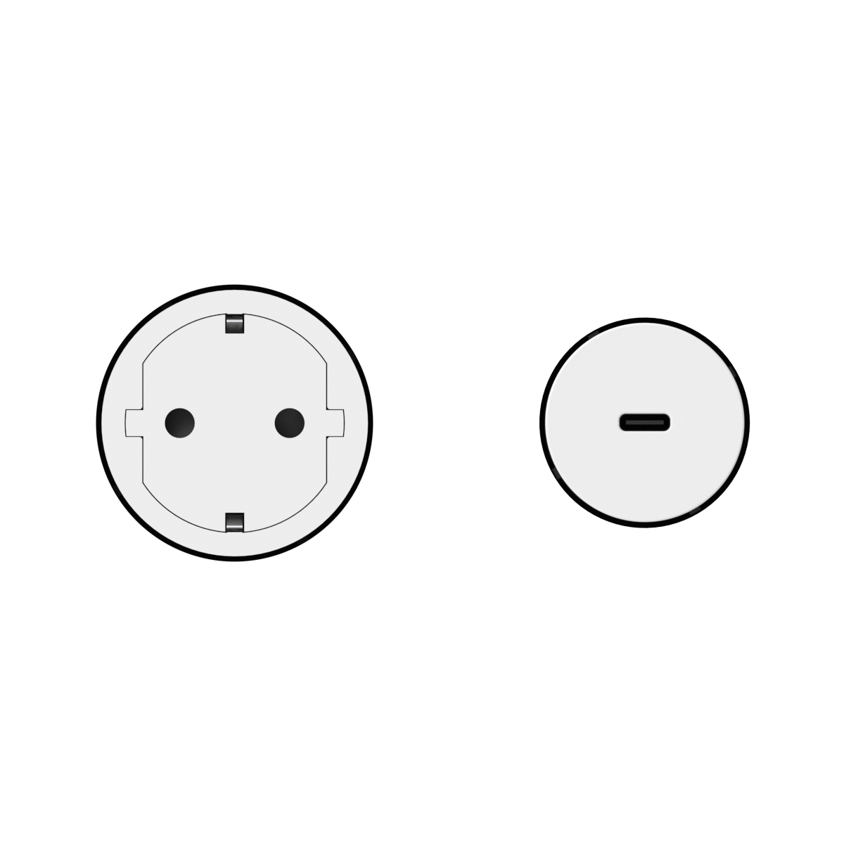 Bausatz Doppelsteckdose Typ C/F - USB-C